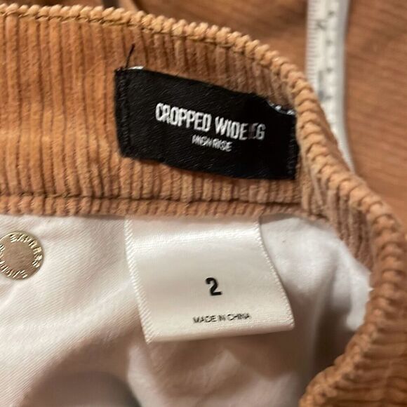 Express corduroy wide leg high rise crop pant size 2 - Picture 9 of 14